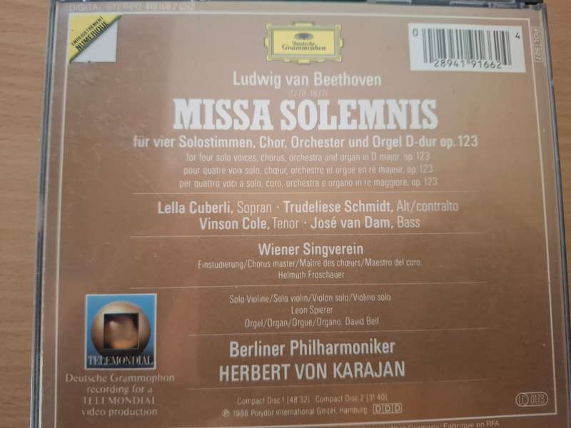 Ludwig van Beethoven Missa Solemnis   (CD)  2 discs