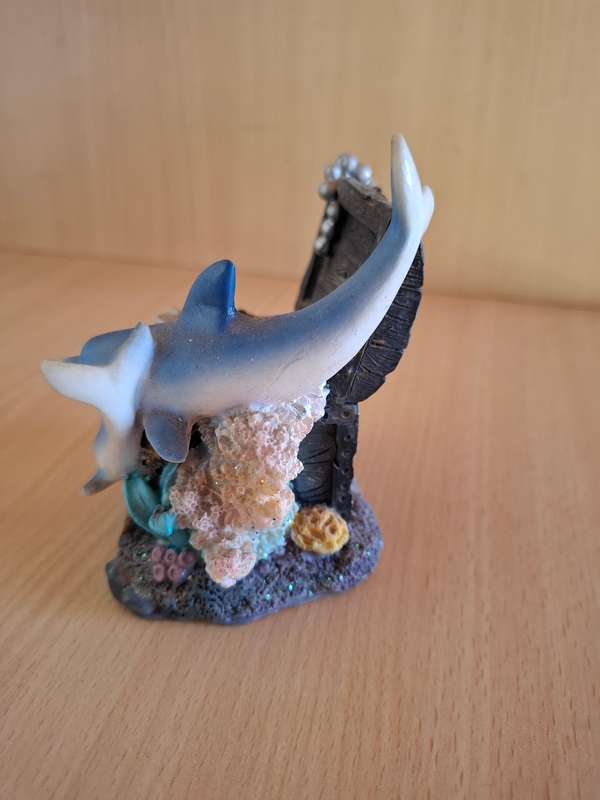 Small Dolphin Figurine/Treasure Chest Ornament - width 9cm height 9cm