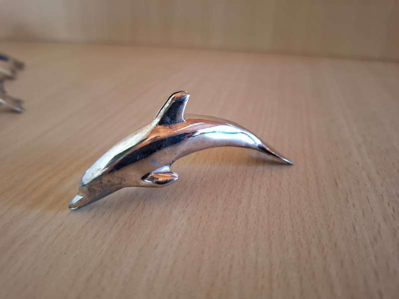 Set of 6 Metal Dolphin Name Card Holders