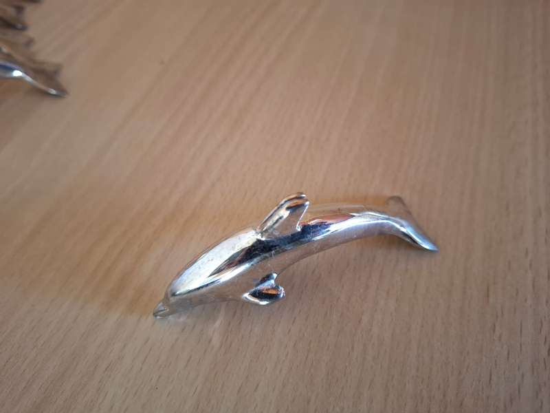 Set of 6 Metal Dolphin Name Card Holders