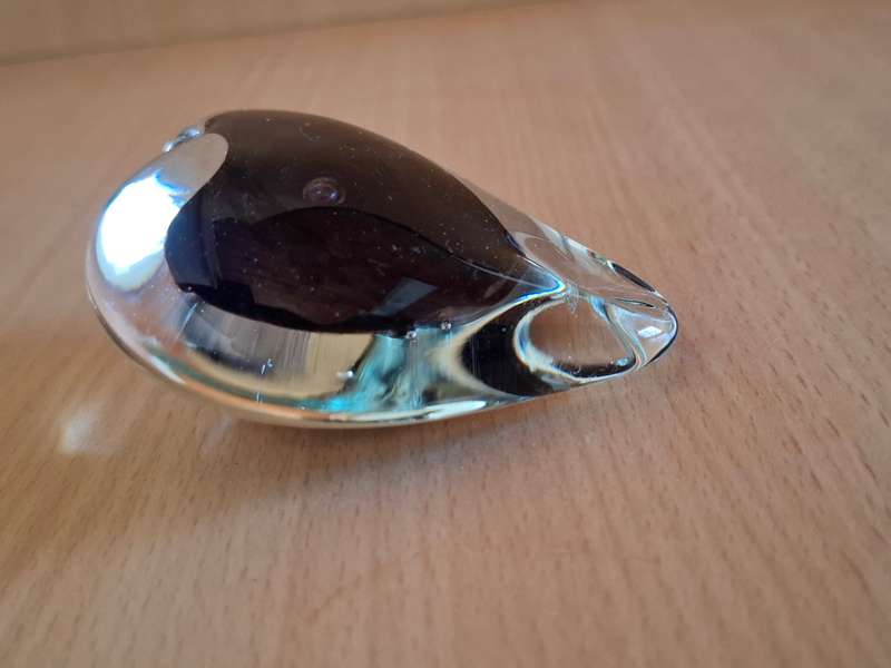 Small Glass Heart Shaped Paperweight  (8cmx 7cm)