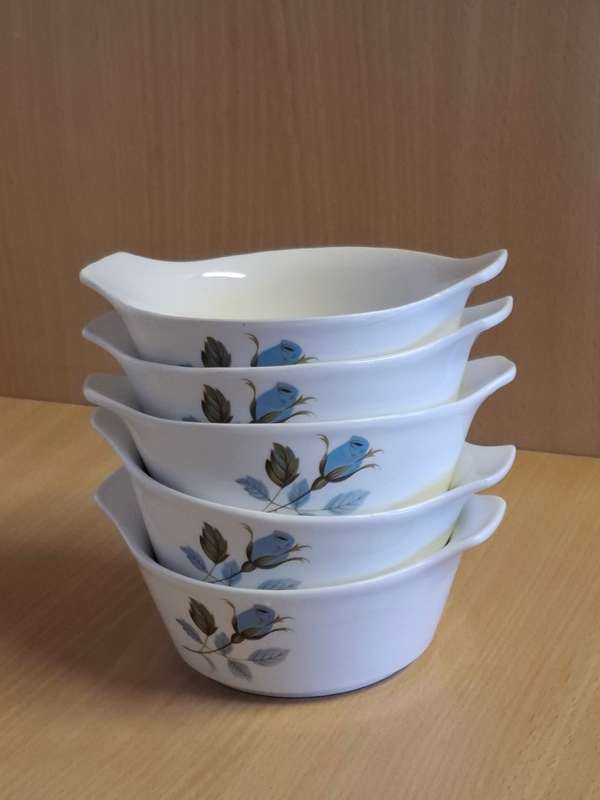 Set of 5  Blue & White J & G Meaking Bowls - Made in England