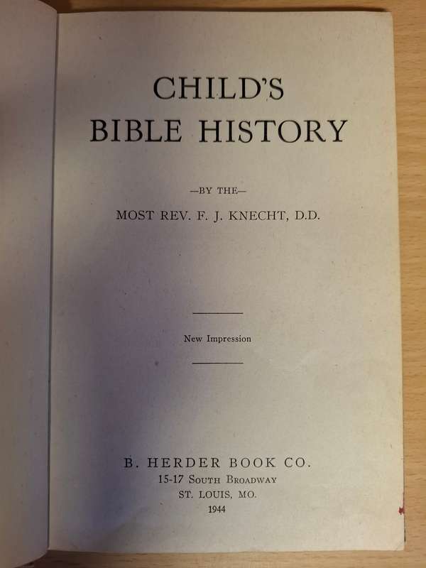 Child`s Bible History - Knecht (Hardcover)