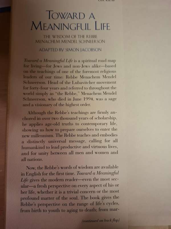 Toward a Meaningful Life - The Wisdom of The Rebbe : Menachem Mendel Schneerson (Hardcover)