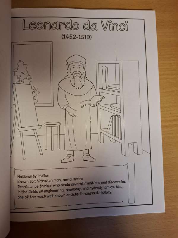 World`s Greatest Scientists & Inventors of All History (Coloring book for kids) NEW CONDITION