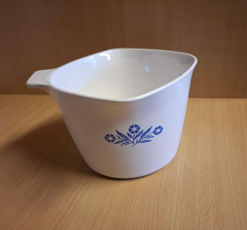 Lidded Vintage Blue Cornflower Corning Ware Sauce Maker