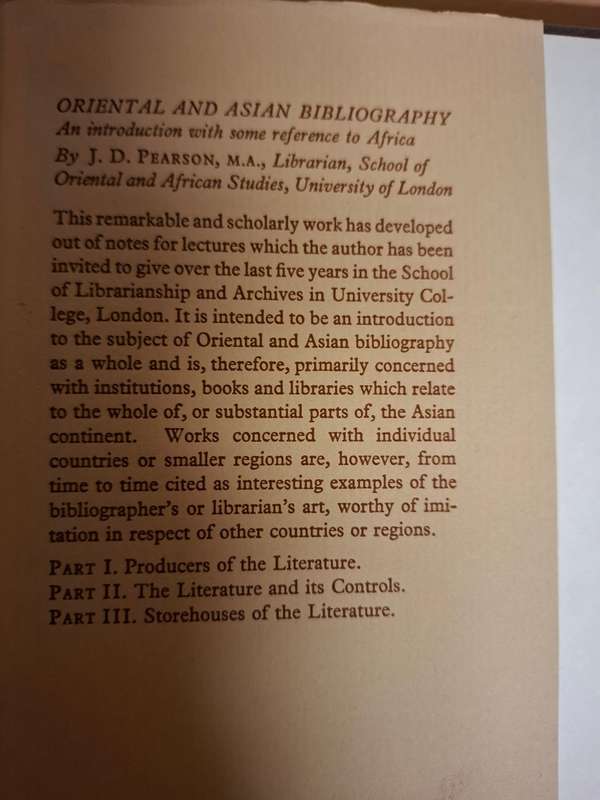 Oriental and Asian Bibliography - J.D. Pearson (Hardcover)