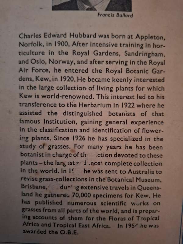 Grasses : C.E. Hubbard (152 grasses in the British Isles is described and Illustrated in this book)