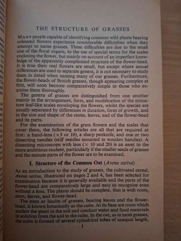 Grasses : C.E. Hubbard (152 grasses in the British Isles is described and Illustrated in this book)