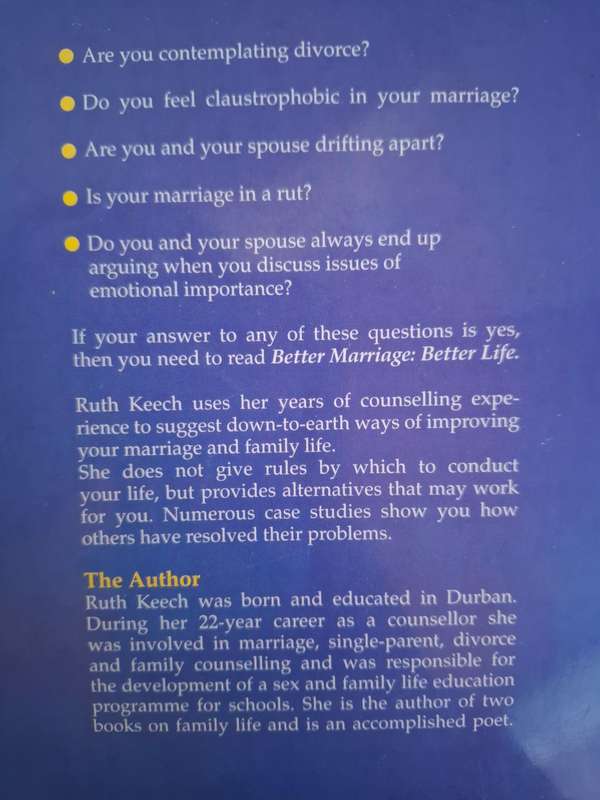 Better Marriage Better Life : Ruth Keech  (Paperback)