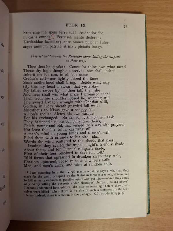 Virgil Aeneid Books VII to IX -Partly in the Original and Partly in English Verse Edited by R.A Knox