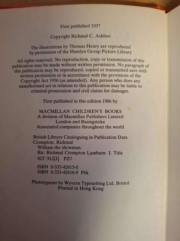 William The Showman by Richmal Crompton  (Hardcover)