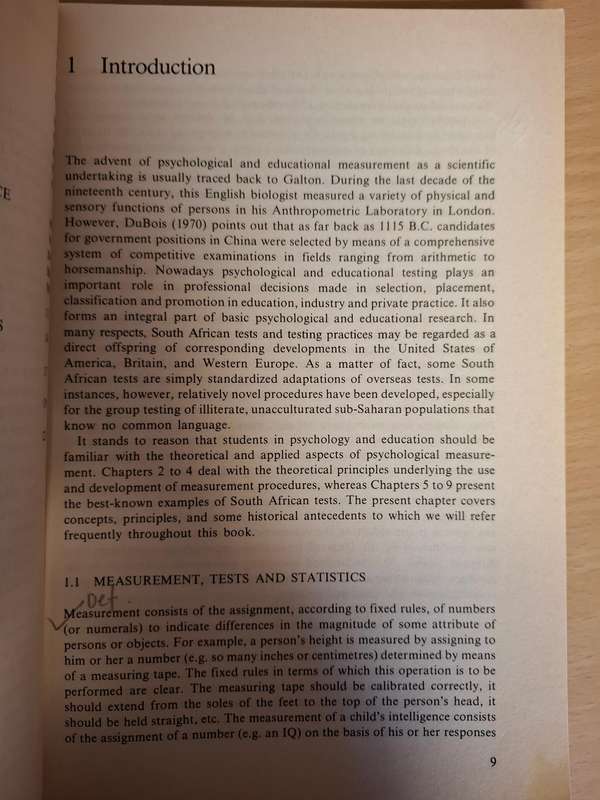 Psychological Measurement - An Introduction with South African Examples : G.K. Huysamen (Paperback)