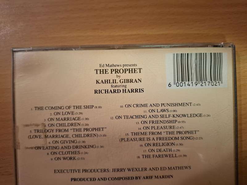 Kahlil Gibran: The Prophet - A Musical Interpretation Composed By Arif Mardin - CD