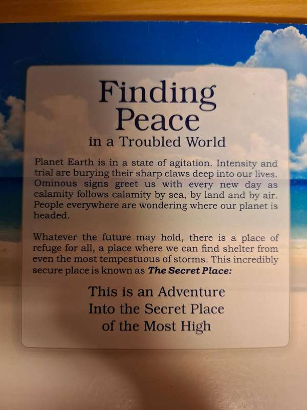 Finding Peace in a Troubled World - An Adventure into the Secret Place Of the Most High (Paperback)