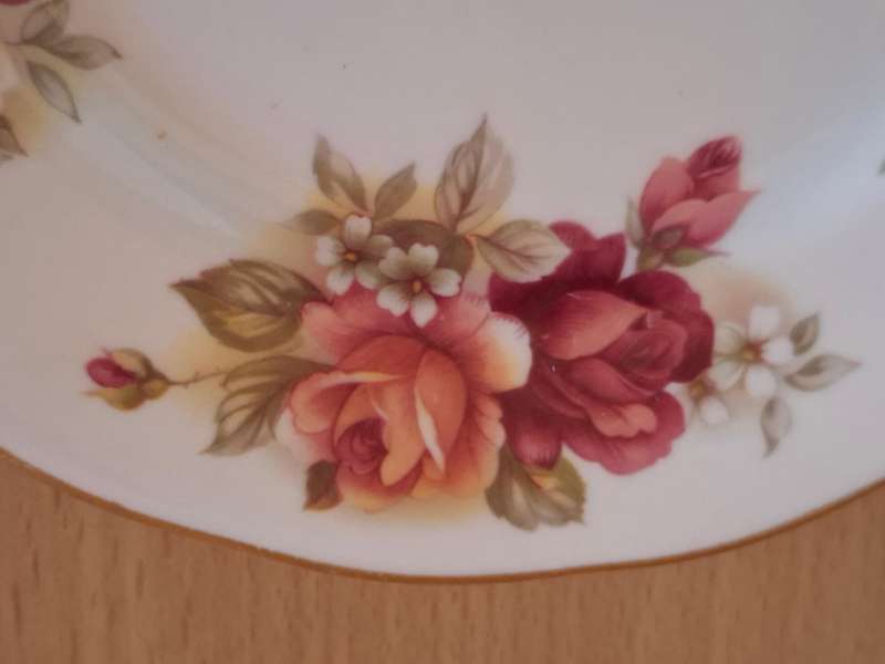 Set of 5 Vintage Queen Anne Bone China Cake Plate - width 16cm