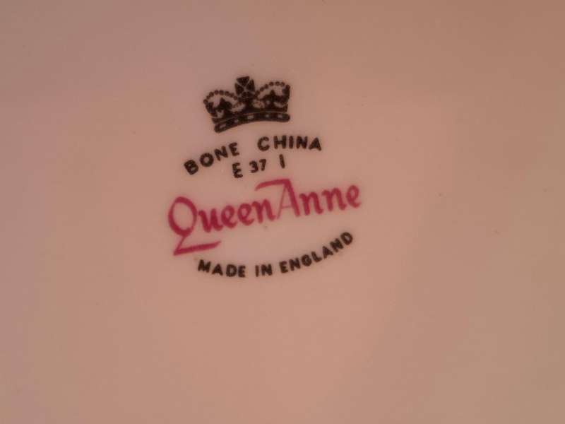 Set of 5 Vintage Queen Anne Bone China Cake Plate - width 16cm