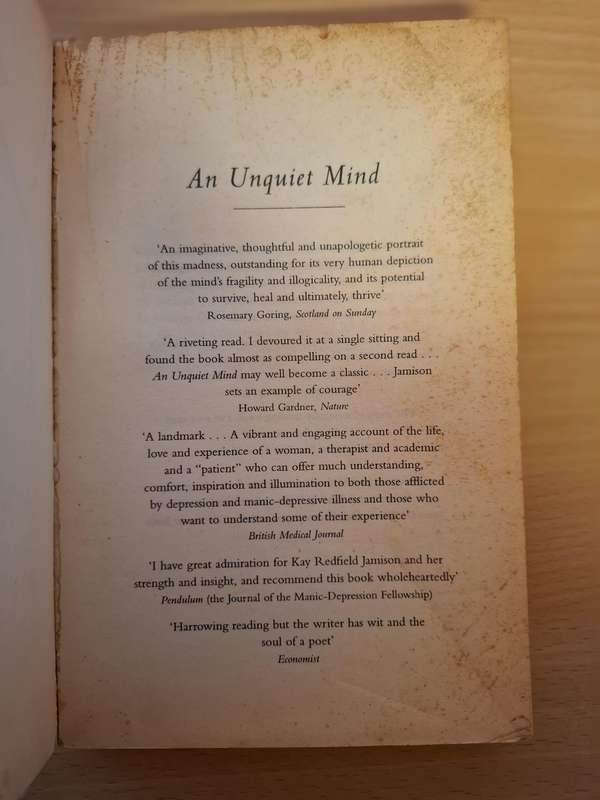 An Unquiet Mind - A Memoir of Moods and Madness: Kay Refield Jamison (Paperback)