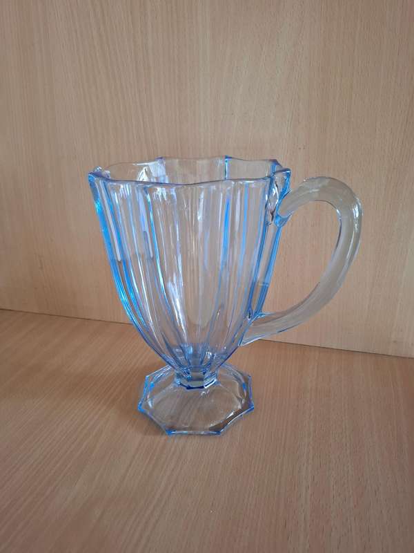 Set - Blue Glass Water/Juice Jug with 3 Glasses