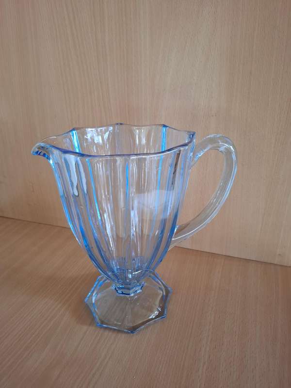 Set - Blue Glass Water/Juice Jug with 3 Glasses