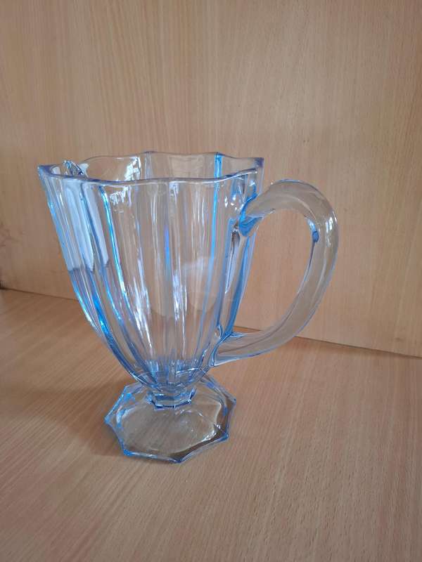 Set - Blue Glass Water/Juice Jug with 3 Glasses