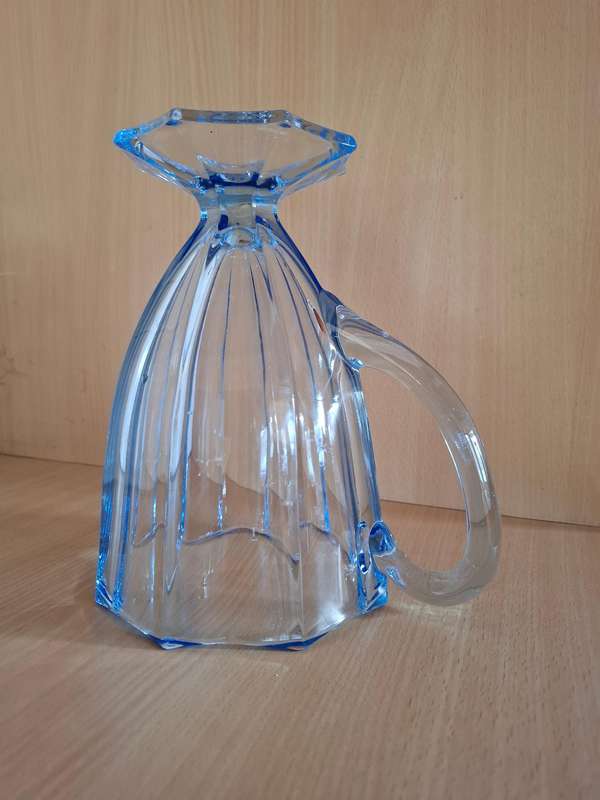 Set - Blue Glass Water/Juice Jug with 3 Glasses