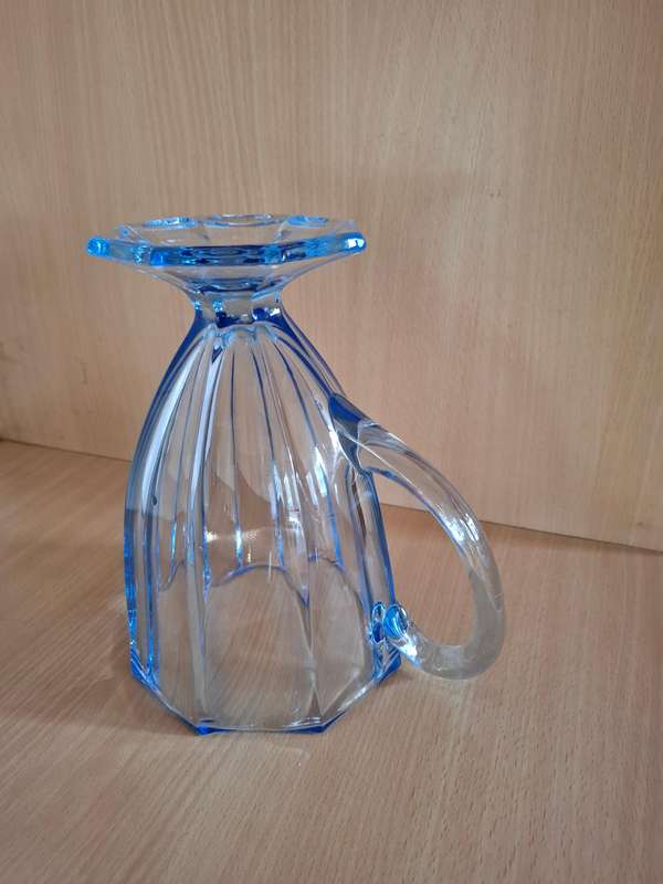 Set - Blue Glass Water/Juice Jug with 3 Glasses
