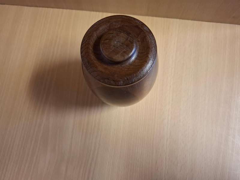 Lidded Wooden Jar - height 12cm width 10cm
