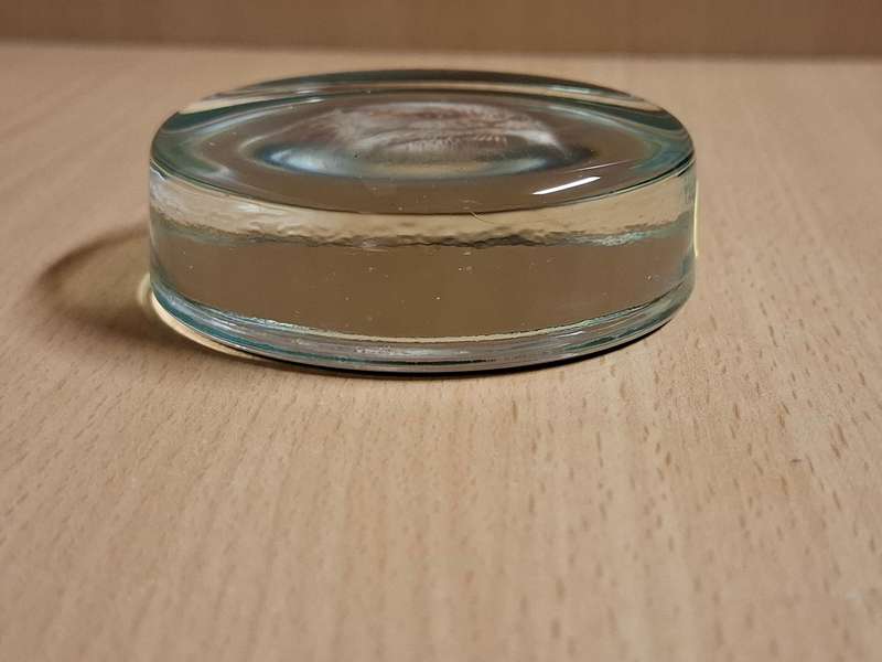 Round Glass Paperweight - Otter with Fish