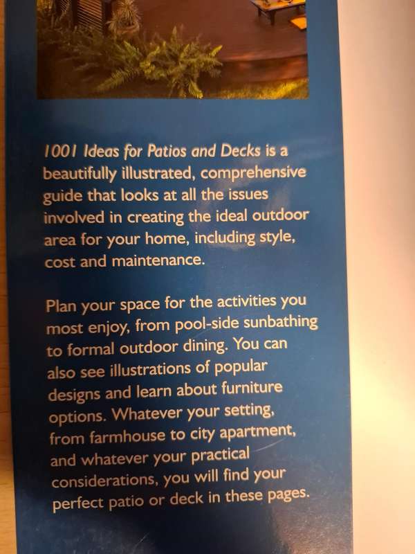 1001 Ideas for Patios and Decks : Brett Martin  (Paperback)