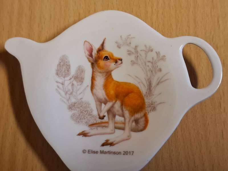 Small Melamine Teabag Holder - Kangaroo  (9cmx 7cm)