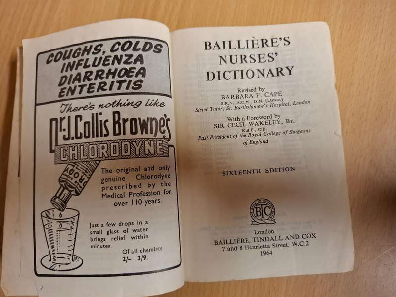 Bailliere`s Nurses Dictionary : Barbara F. Cape (Hardcover)  Sixteenth Edition