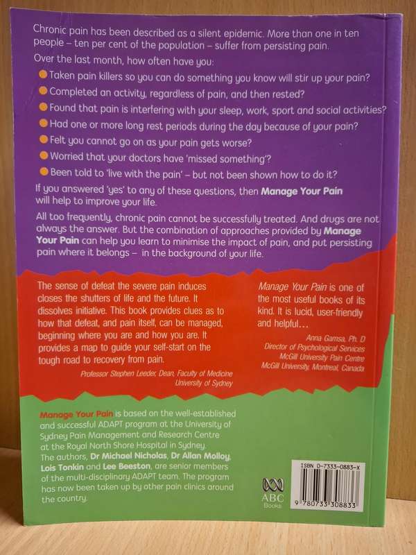 Manage Your Pain : Dr Michael Nicholas, Lee Beeston (Paperback)