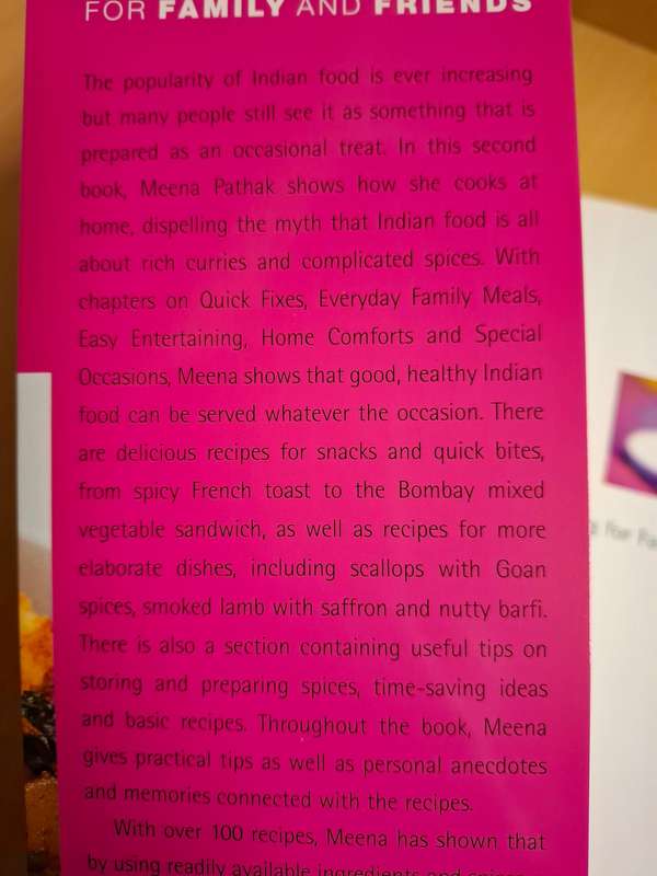 Meena Pathak`s Indian Cooking for Family and Friends  (Paperback)