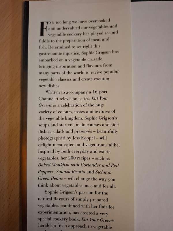 Eat Your Greens : Sophie Grigson  (Hardcover)