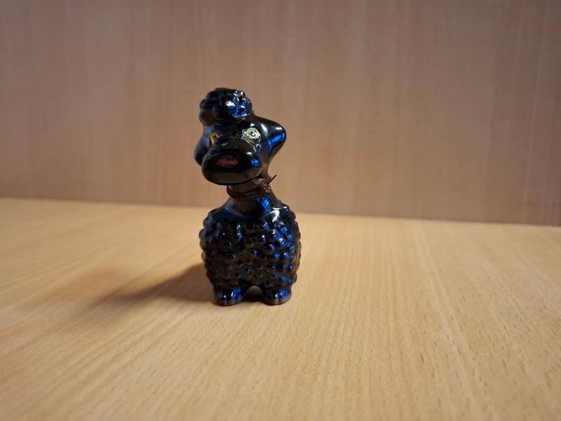 Small Black Poodle Figurine