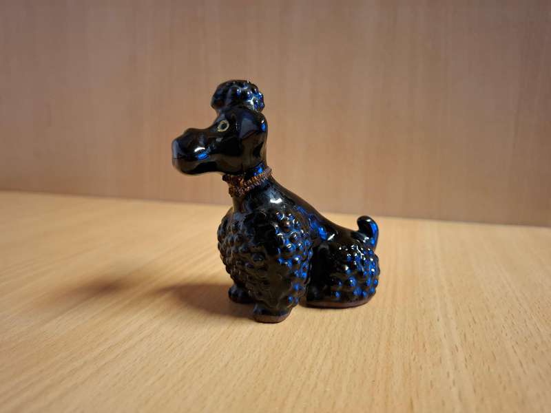 Small Black Poodle Figurine