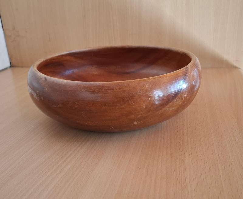 Round Wooden Bowl - width 25cm height 9cm