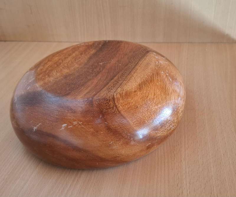 Round Wooden Bowl - width 25cm height 9cm