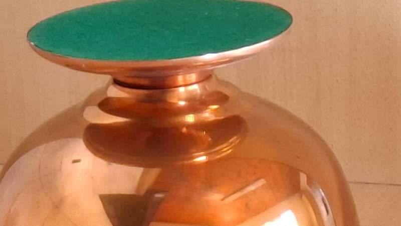 Round Copper Bowl - width 21cm height 14cm