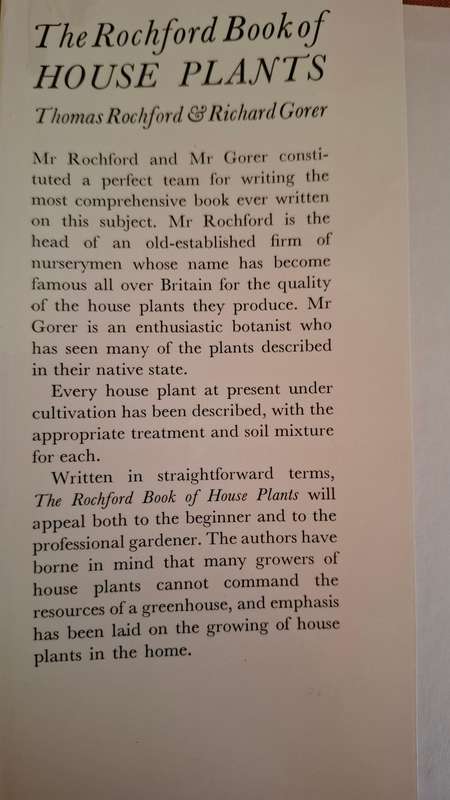 The Rochford Book of House Plants : T. Rochford & R. Gorer  (Hardcover)