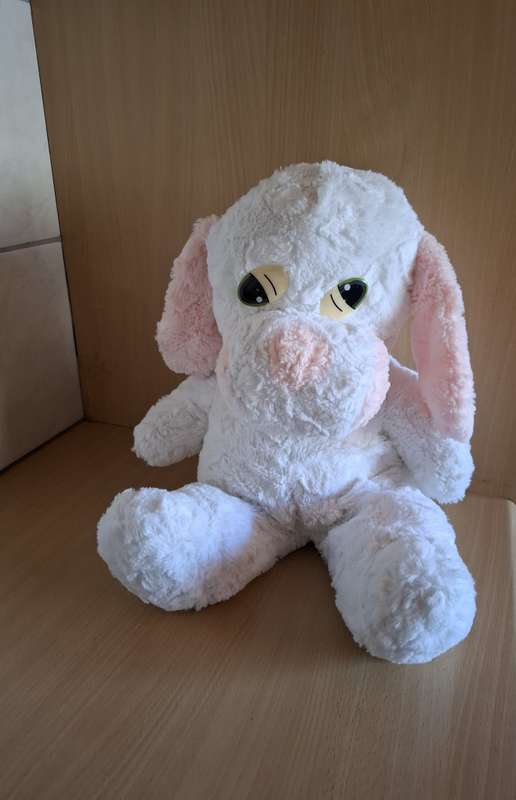 Pink & White Dog Soft Toy