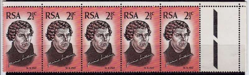 South Africa,RSA,Scott#343,1967,MNH,Strip of 5 stamps