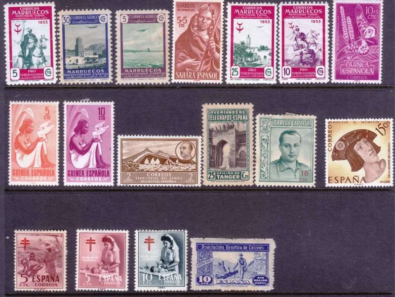 Spain & Colonies,MH selection,some faults, CV$5.50