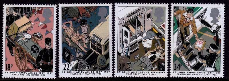 England, Scott #1180/3,1987,MNH,QEII,CV$3.00