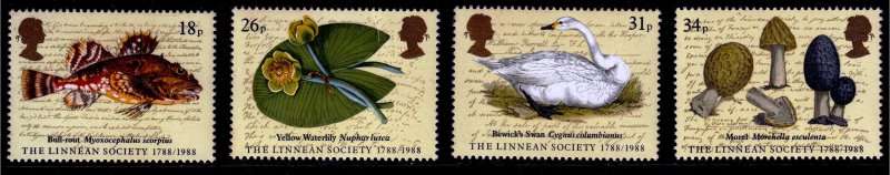 England, Scott #1201/04,1988,MNH,QEII,CV$3.50