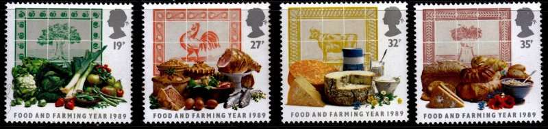 England, Scott #1248/51,1989,MNH,QEII,CV$3.50