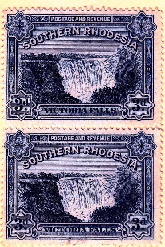 Zimbabwe (Southern Rhodesia), Scott #32,1932,VFU,Vertical Pair,CV$4.50