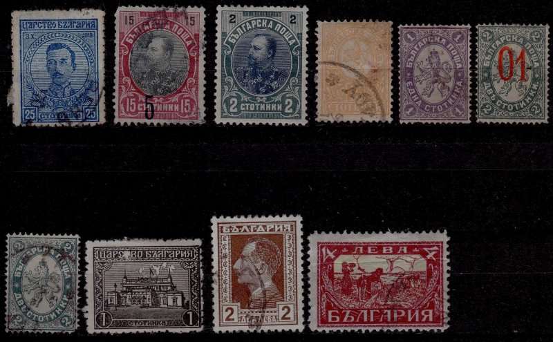 Bulgaria, Scott #25,26,33,58,62,135,142,197,212,Starting 1886,Used,CV$4.00