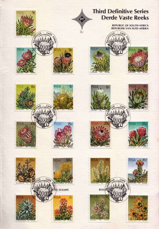 South Africa,Third Definitive Series, First day booklet,1977